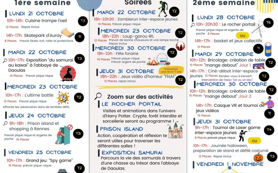 Programme Vacances automne🍂