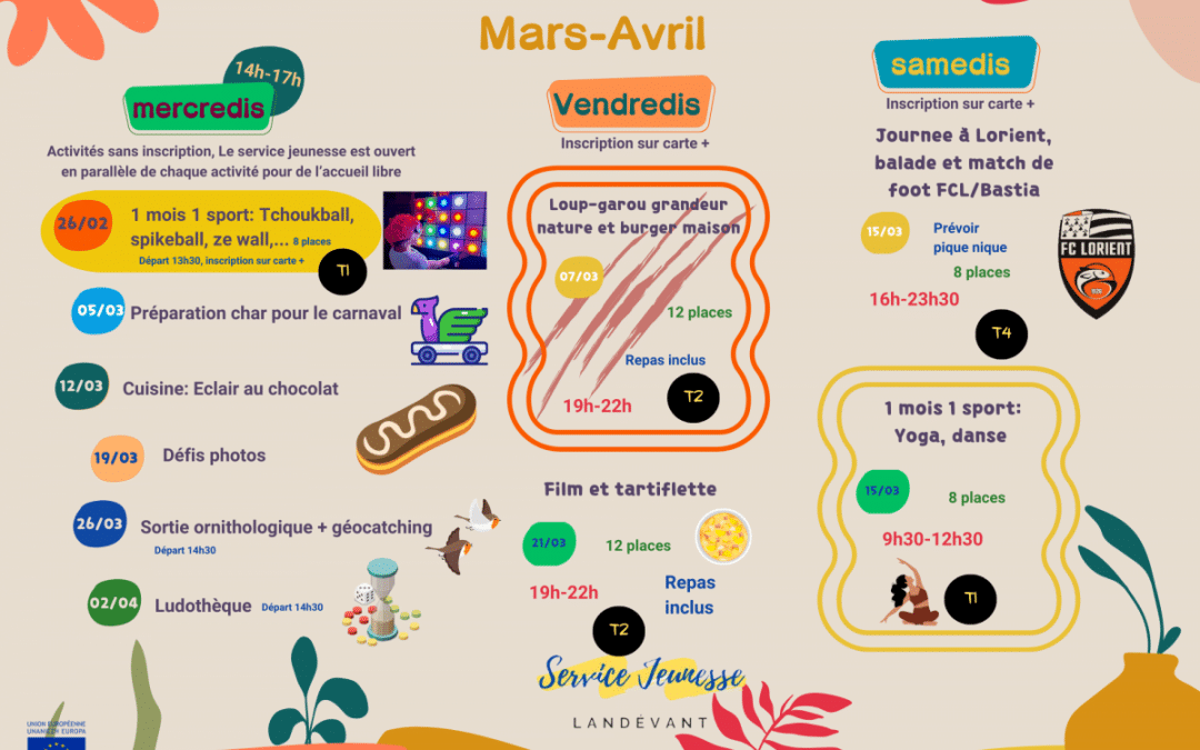Programme mars-avril
