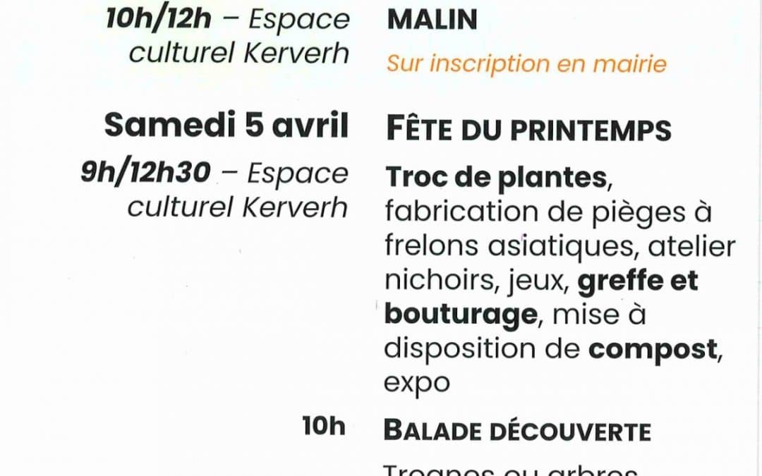 Fête du printemps🌺 « Atelier Jardinez malin »🚶‍♂️🌱🌿
