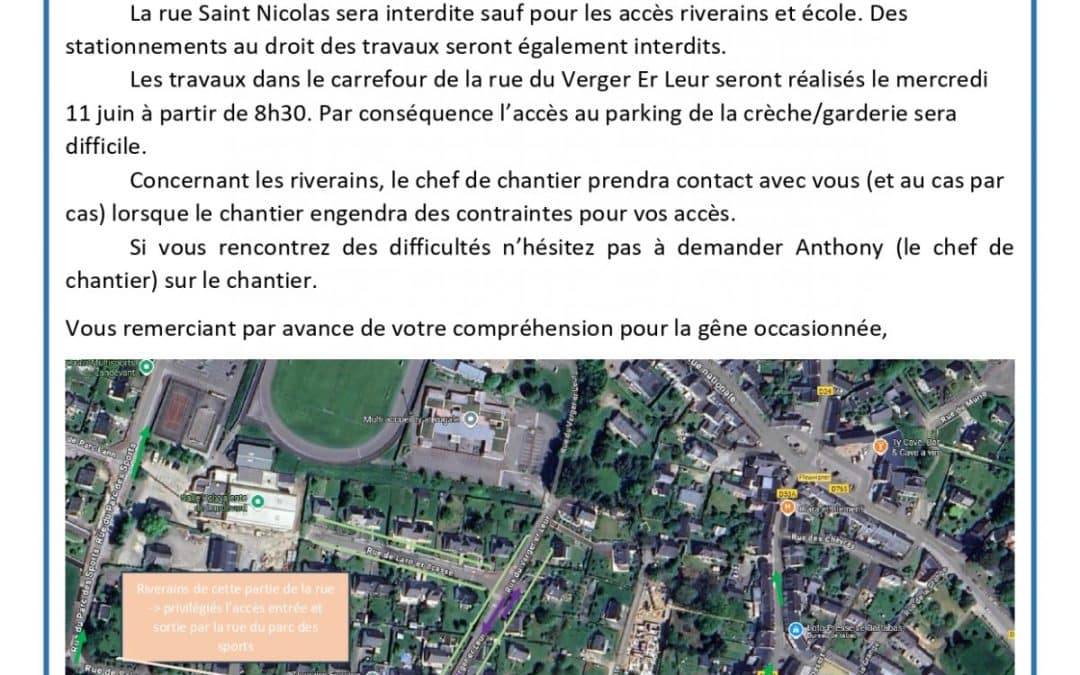 Travaux Rue Saint Nicolas à Landévant📢⚠️