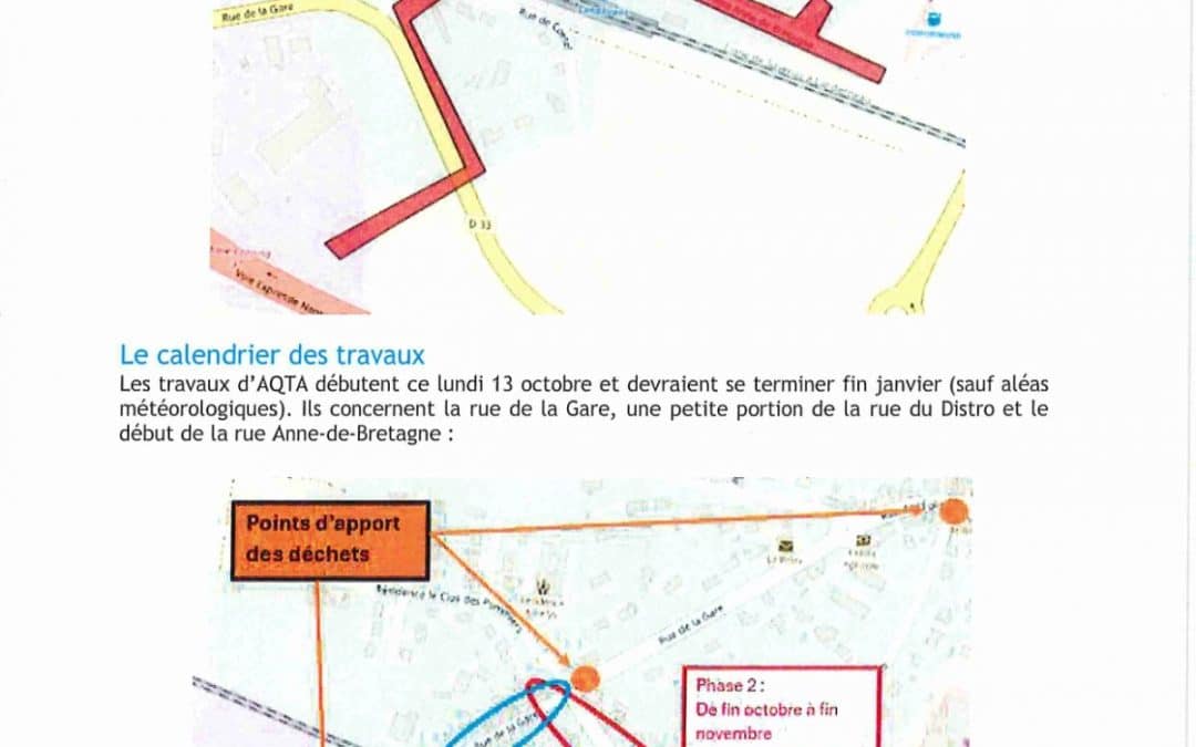 ⚠️Travaux d&rsquo;assainissement dans le secteur de la gare de Landévant