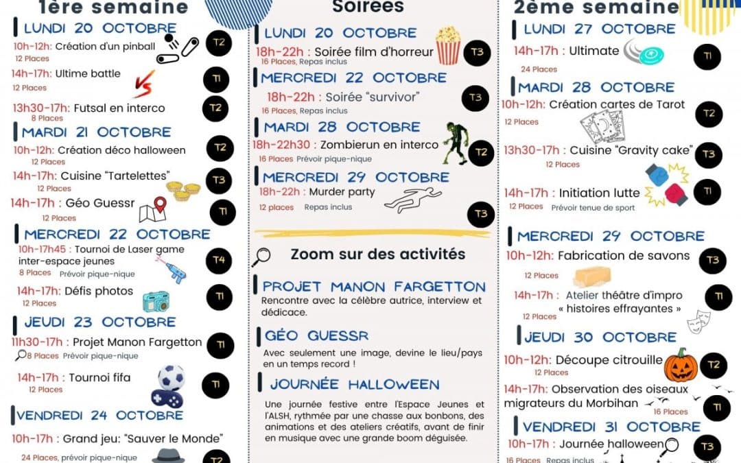 Programme Vacances automne🍂