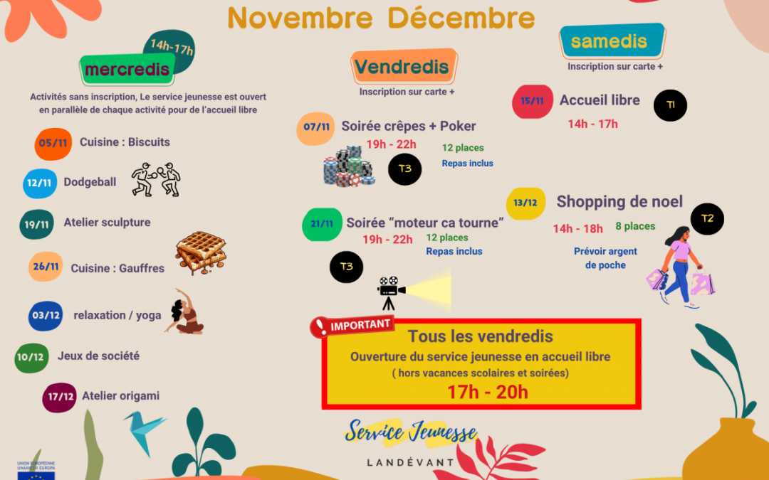 Programme période novembre-decembre