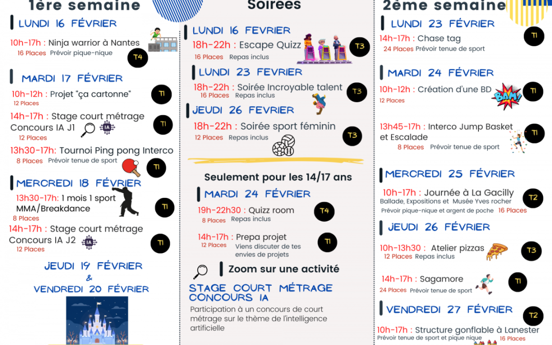 Programme vacances d&rsquo;hiver