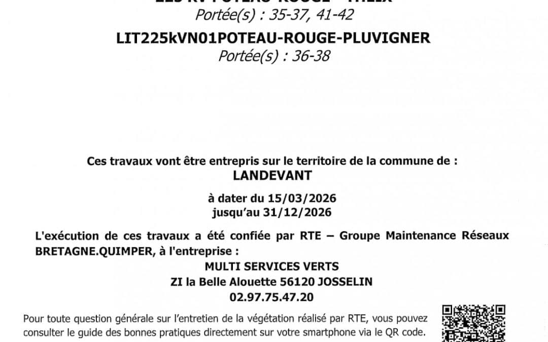 Travaux d&rsquo;entretien de la végétation sur la commune de Landévant📢