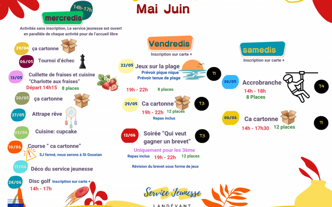 programme mai-juin