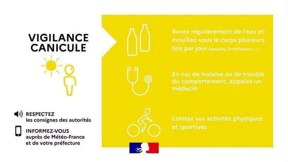 ⚠️Vigilance canicule jaune 🌡️🟡